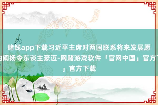 赌钱app下载习近平主席对两国联系将来发展愿景的阐扬令东谈主豪迈-网赌游戏软件「官网中国」官方下载