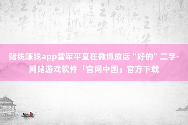 赌钱赚钱app雷军平直在微博放话“好的”二字-网赌游戏软件「官网中国」官方下载