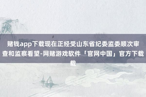 赌钱app下载现在正经受山东省纪委监委顺次审查和监察看望-网赌游戏软件「官网中国」官方下载