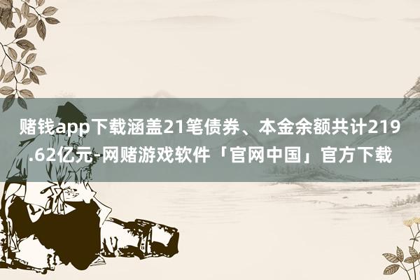 赌钱app下载涵盖21笔债券、本金余额共计219.62亿元-网赌游戏软件「官网中国」官方下载
