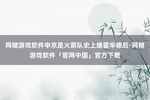 网赌游戏软件申京是火箭队史上继霍华德后-网赌游戏软件「官网中国」官方下载
