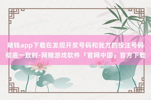 赌钱app下载在发现开奖号码和我方的投注号码彻底一致时-网赌游戏软件「官网中国」官方下载